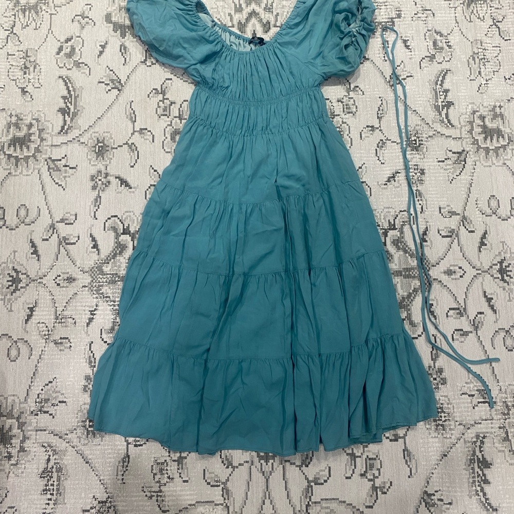 Blue Ruffle Maxi Dress for Women